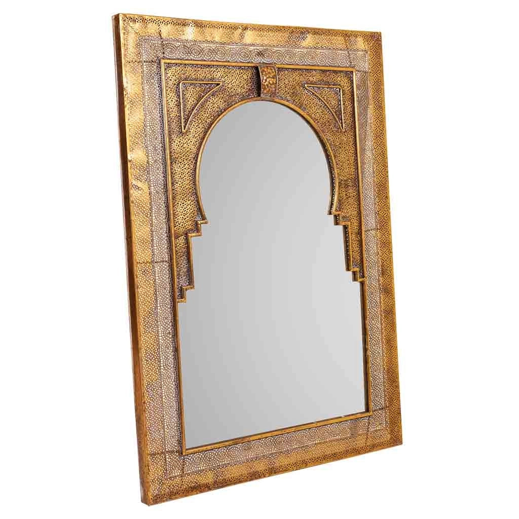 Specchio in metallo dorato 70x5x100h