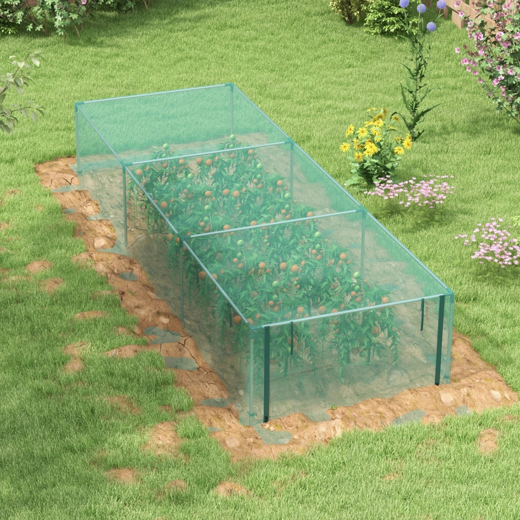 Serra da giardino per pomodori con porta zippata e rete protezione HDPE ¨C Xylo ¨C 125x373x62,5 cm