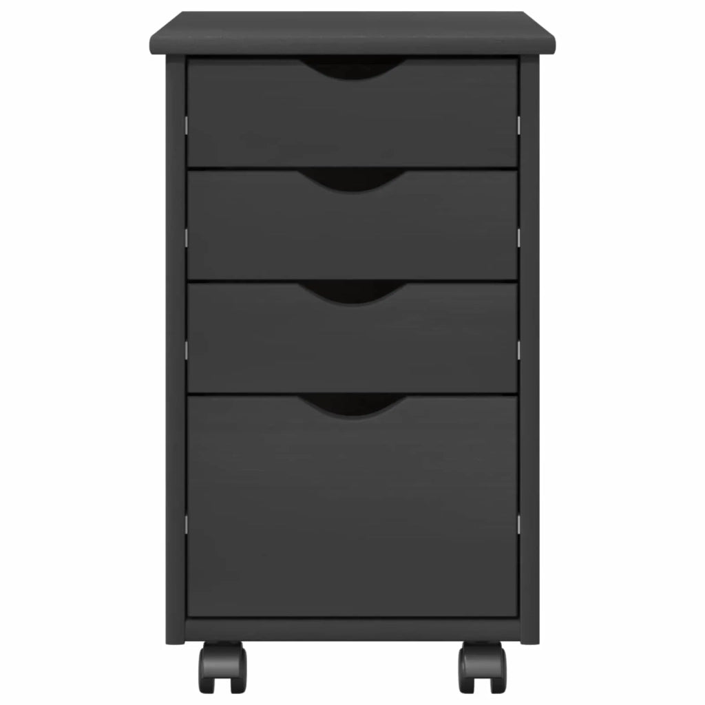Mobile con Ruote Grigio 34 x 39 x 56 cm Legno di pino massiccio 42028342