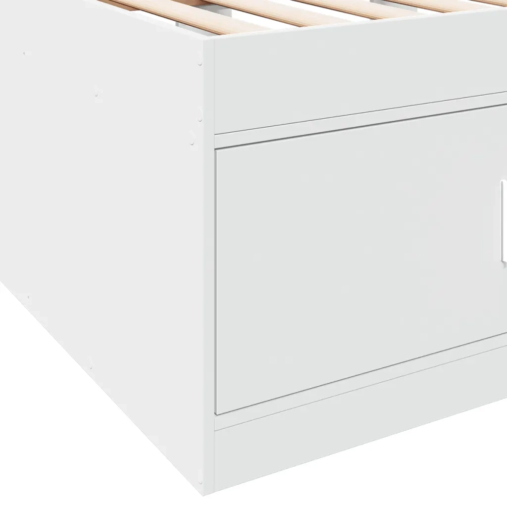 Divano Letto con Cassetti senza Materasso-Sofa Letto-Daybed Bianco 90x200 cm 495544