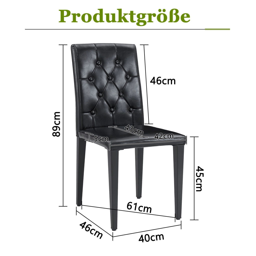 Set di 4 sedie da pranzo in nero puro: lusso discreto. La scelta ideale per le sale da pranzo in stile europeo, con gambe in metallo nero per una magg