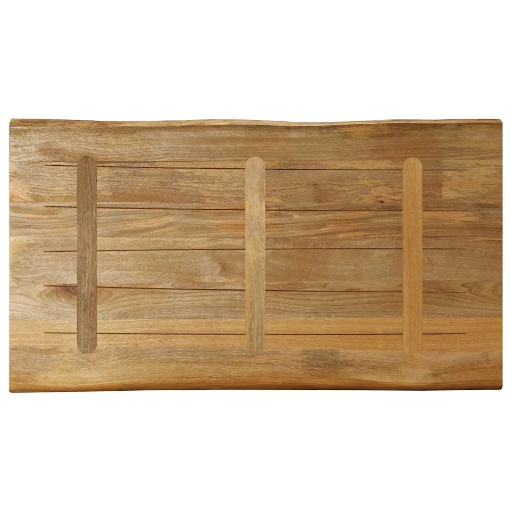 Piano Tavolo | Superficie Tavolo | Piano Scrivania Bordi Vivi 100x60x3,8 cm Legno di Mango Grezzo