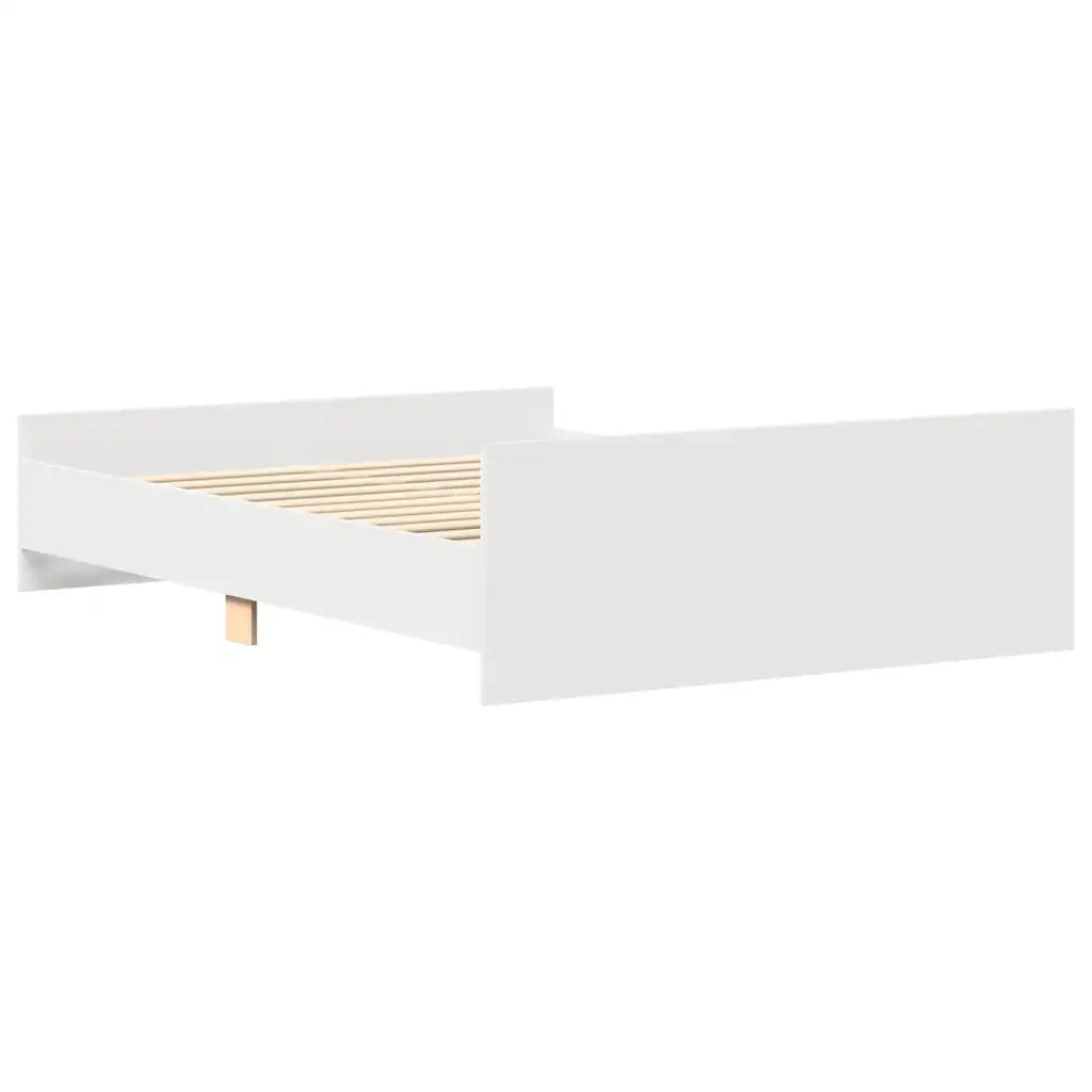 Giroletto con Testiera e Pediera-Struttura Letto Bianco 135x190 cm