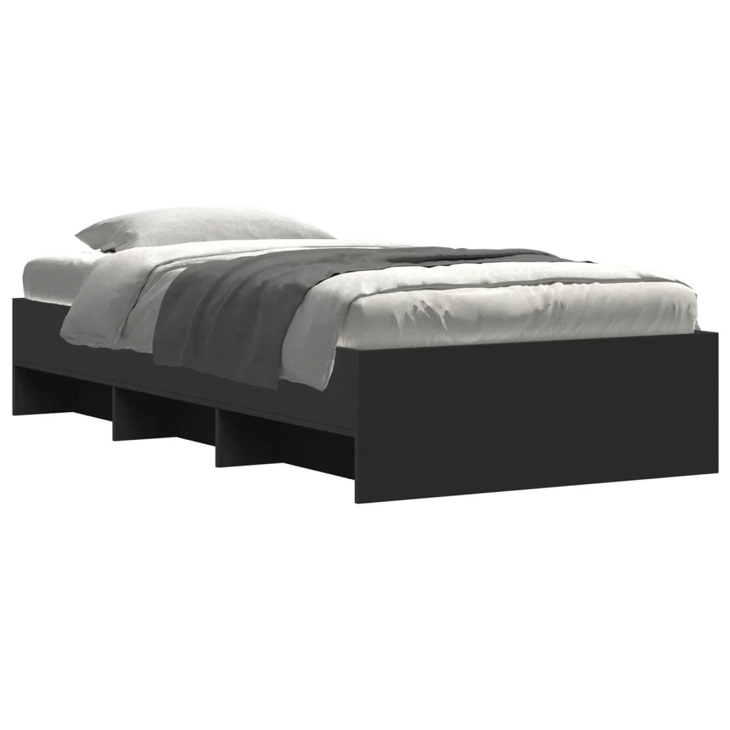 Giroletto-Struttura Letto Nero 90x200 cm in Legno Multistrato 536267