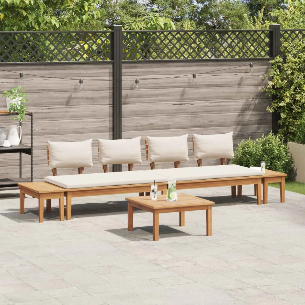Set Divano da Giardino 5 pcs Marrone e Crema 3356872