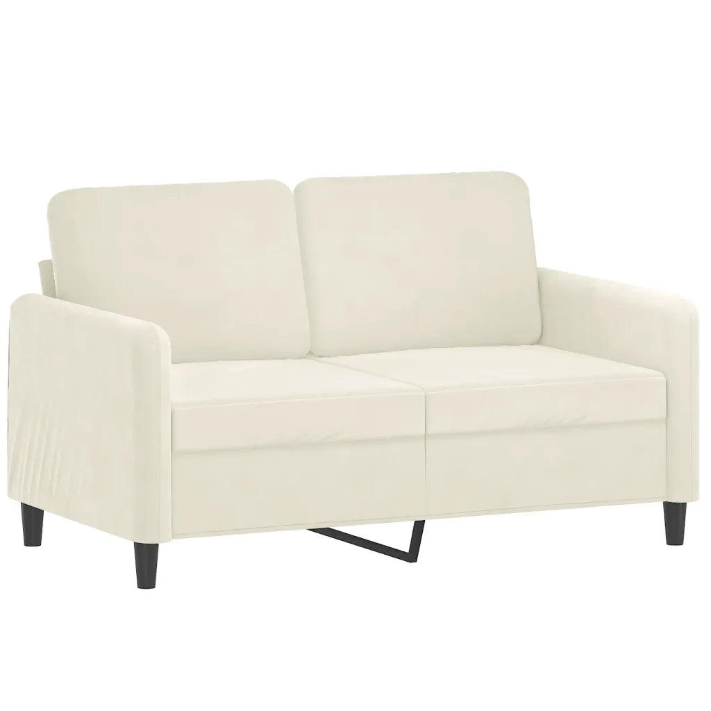 Set di Divani 2 pz con Cuscini Crema in Velluto 3202002
