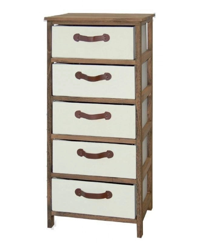 Cassettiera Iris 5 cassetti bicolore 42x32x99cm