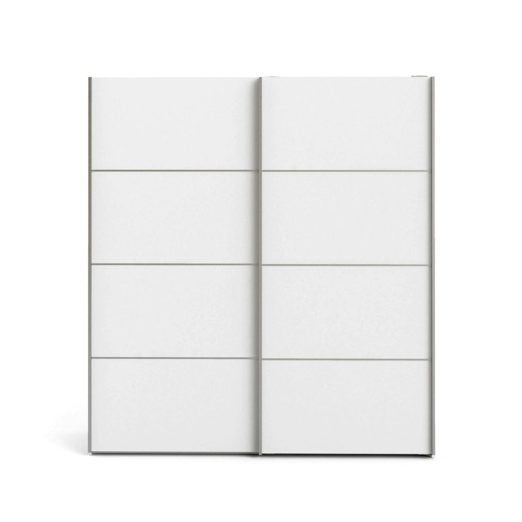 Guardaroba 2 ante Accadia, Mobile camera da letto, Cabina armadio portabiti, Armadio appendiabiti, 182x64 h202 cm, Bianco