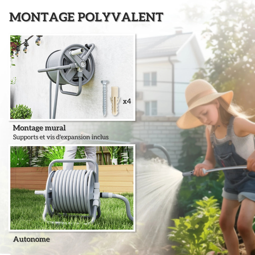 Avvolgitubo da giardino 20m con lancia regolabile ¨C Xylo ¨C kit irrigazione esterno