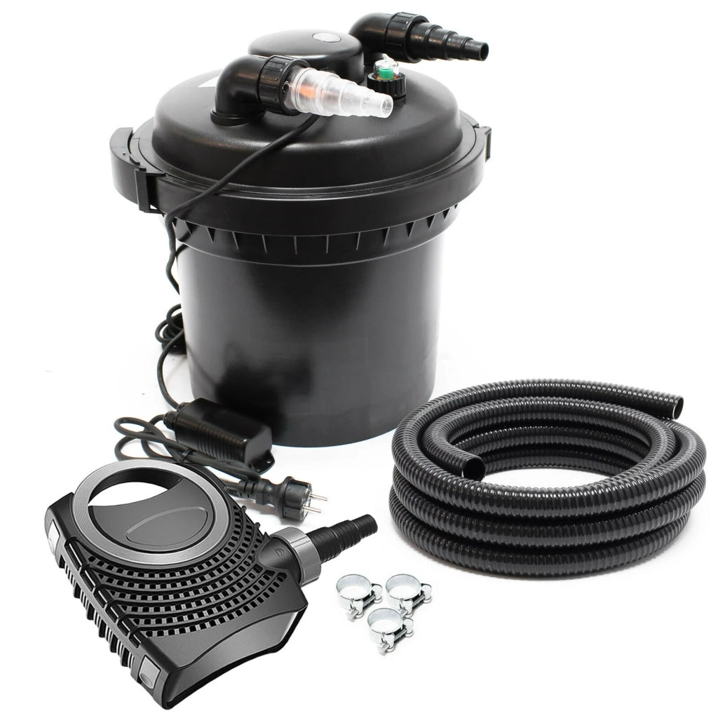 Kit per laghetto da 8000 litri luce UVC da 11 watt pompa da 3600 l/h tubo da 5 m kit di filtrazione 16_0001947