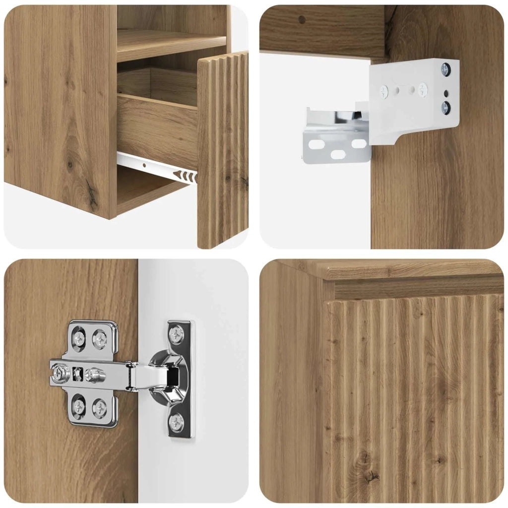 Set di mobili per il bagno 2 pz Rovere Artigianale 3404063