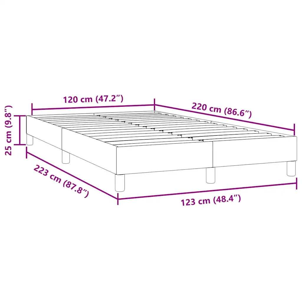 Letto a Molle senza Materasso Grigio Chiaro 120x220cm Velluto 3315867