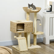 TIRAGRAFFI per gatti 98 cm beige in pannello di legno