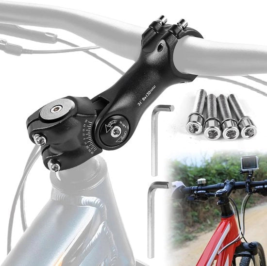 Alzata sospensione bicicletta 318 mm x 120 mm regolabile manubrio in alluminio - adatto per mountain bike, bicicletta da corsa, e-bike.