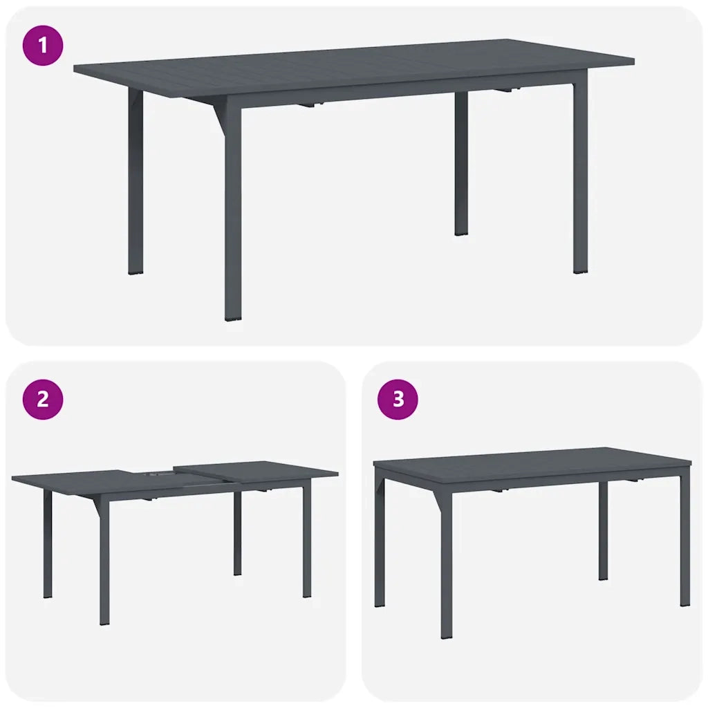 Set da Pranzo per Giardino 7 pcs Grigio polyrattan 3378826