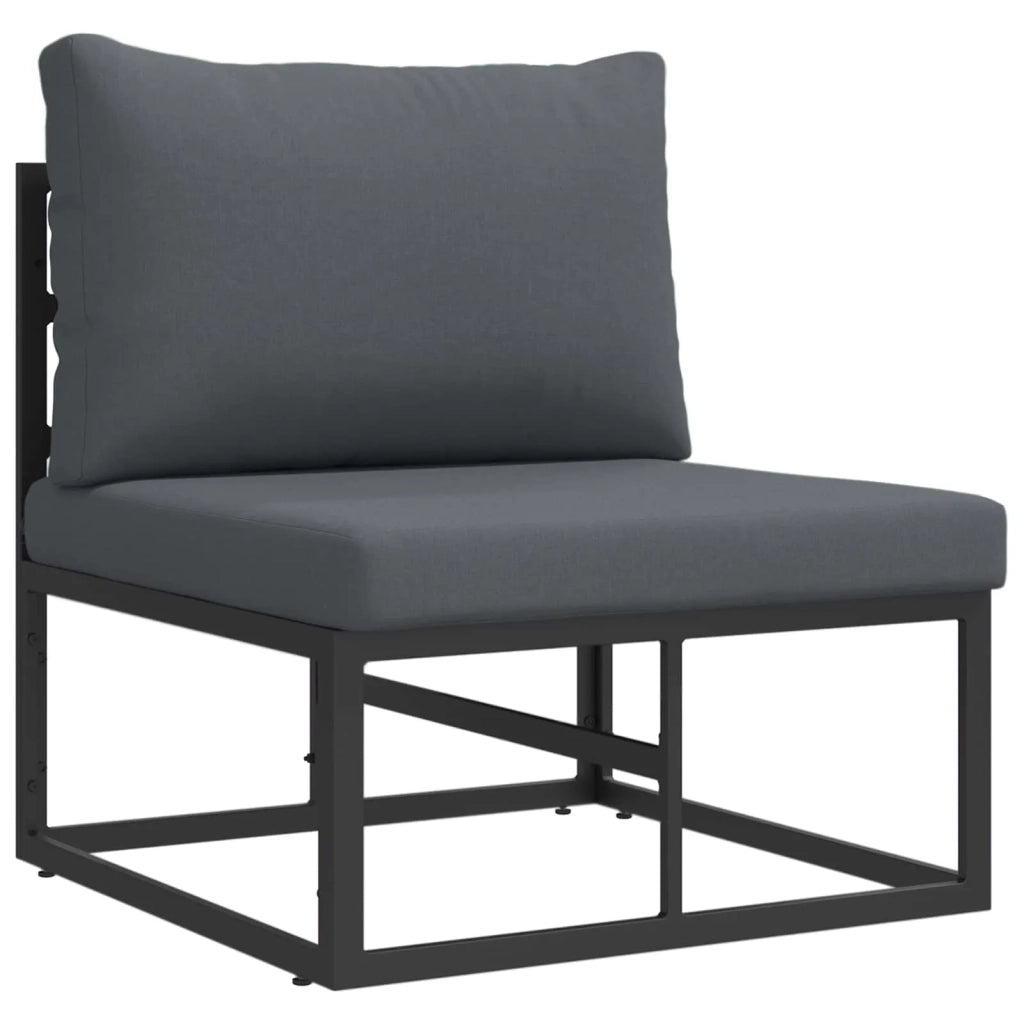 Set Divano da Giardino 5 pcs Nero Metallo