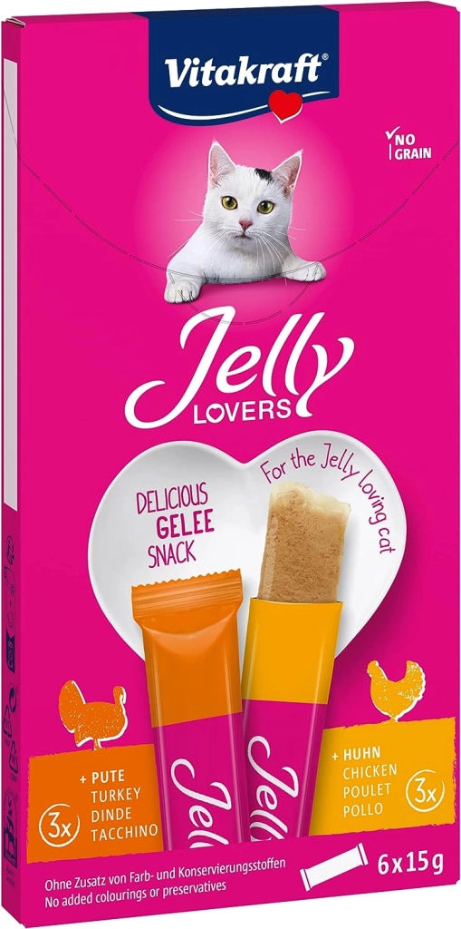 JELLY LOVERS SNACK PER IL GATTO IN CONFEZIONE DA 6X15 GR POLLO E TACCHINO