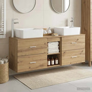 Set di Armadi da Bagno 3 pz Rovere Artigianale 3405858