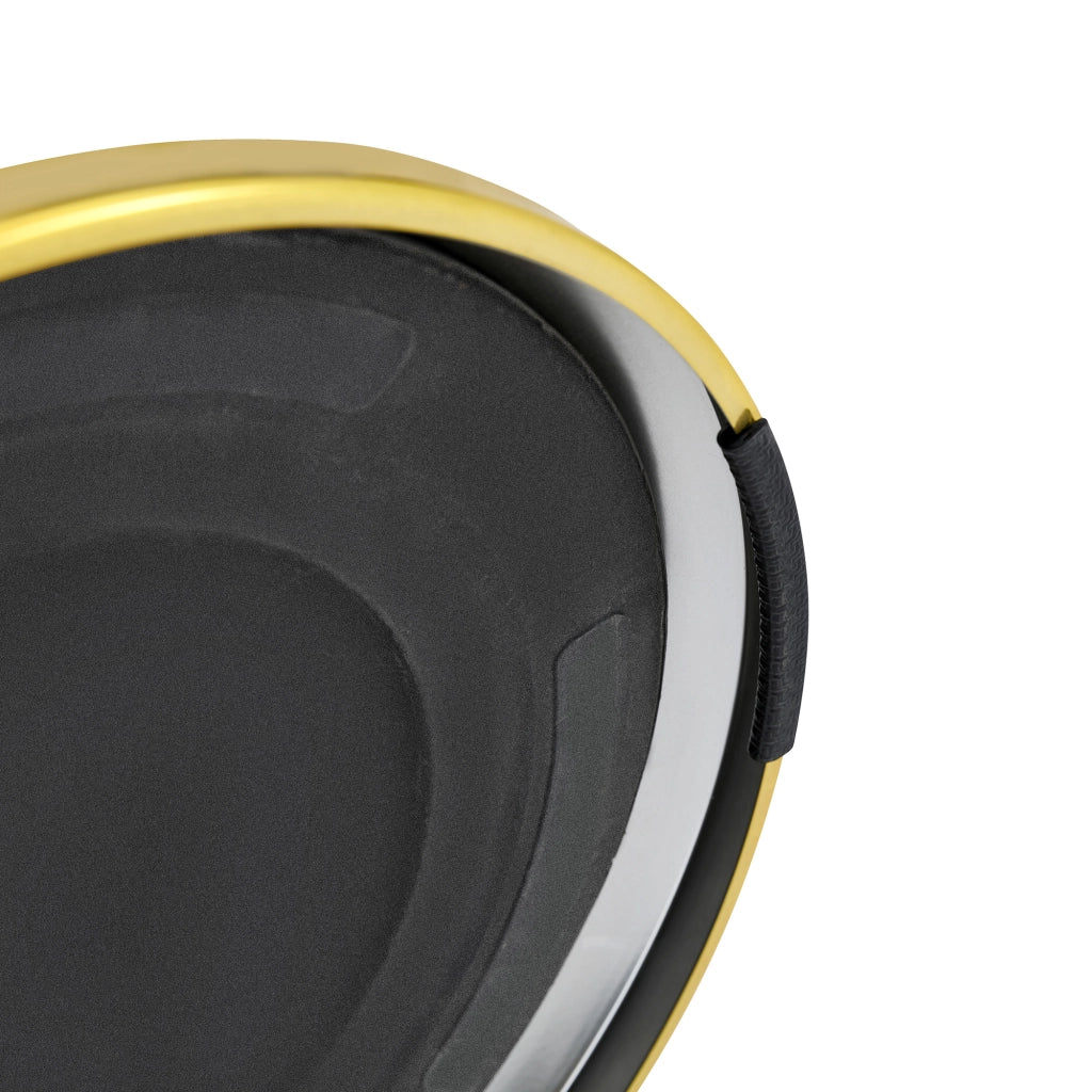 Tavolino basso rotondo in vetro temperato con base in metallo dal design moderno per soggiorno e camera da letto oro