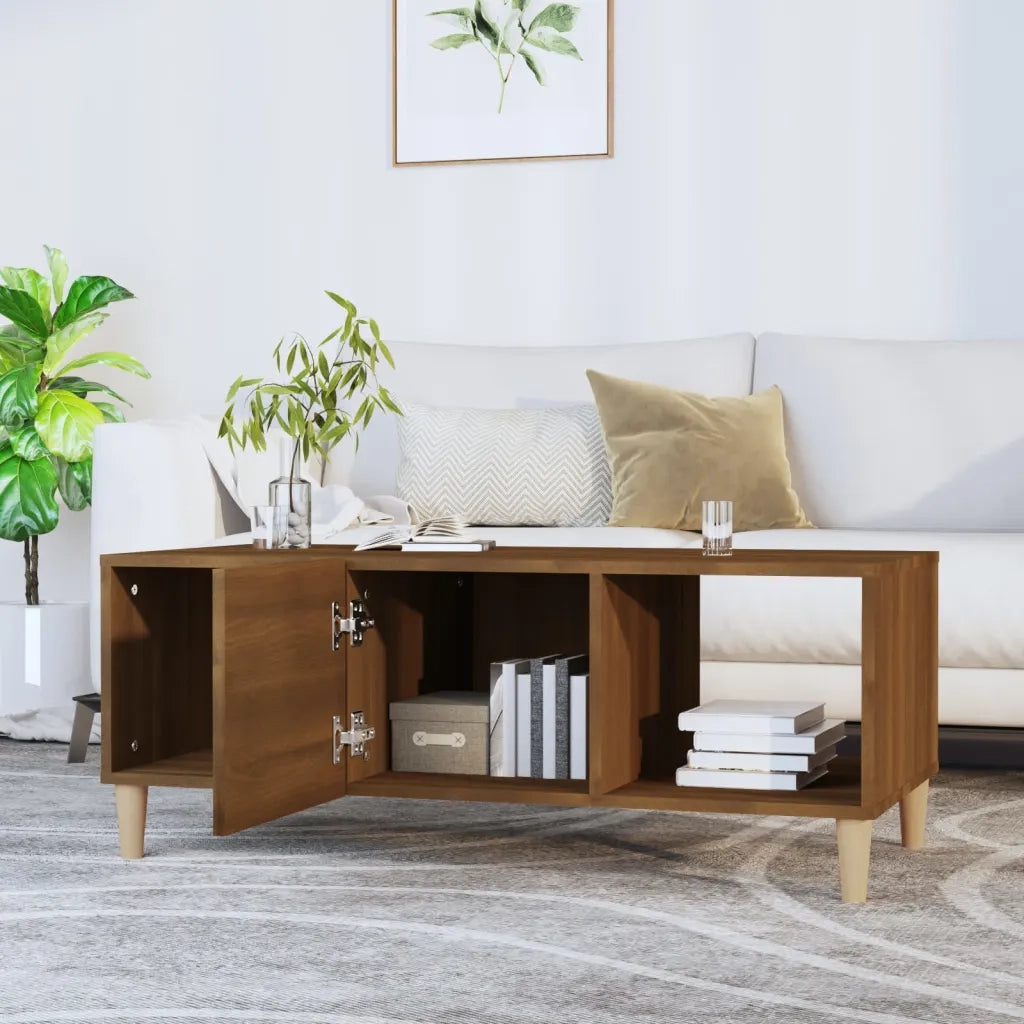 Tavolino Salotto-Tavolino da soggiorno-Tavolo Rovere Marrone 102x50x40 cm Legno Multistrato 736623