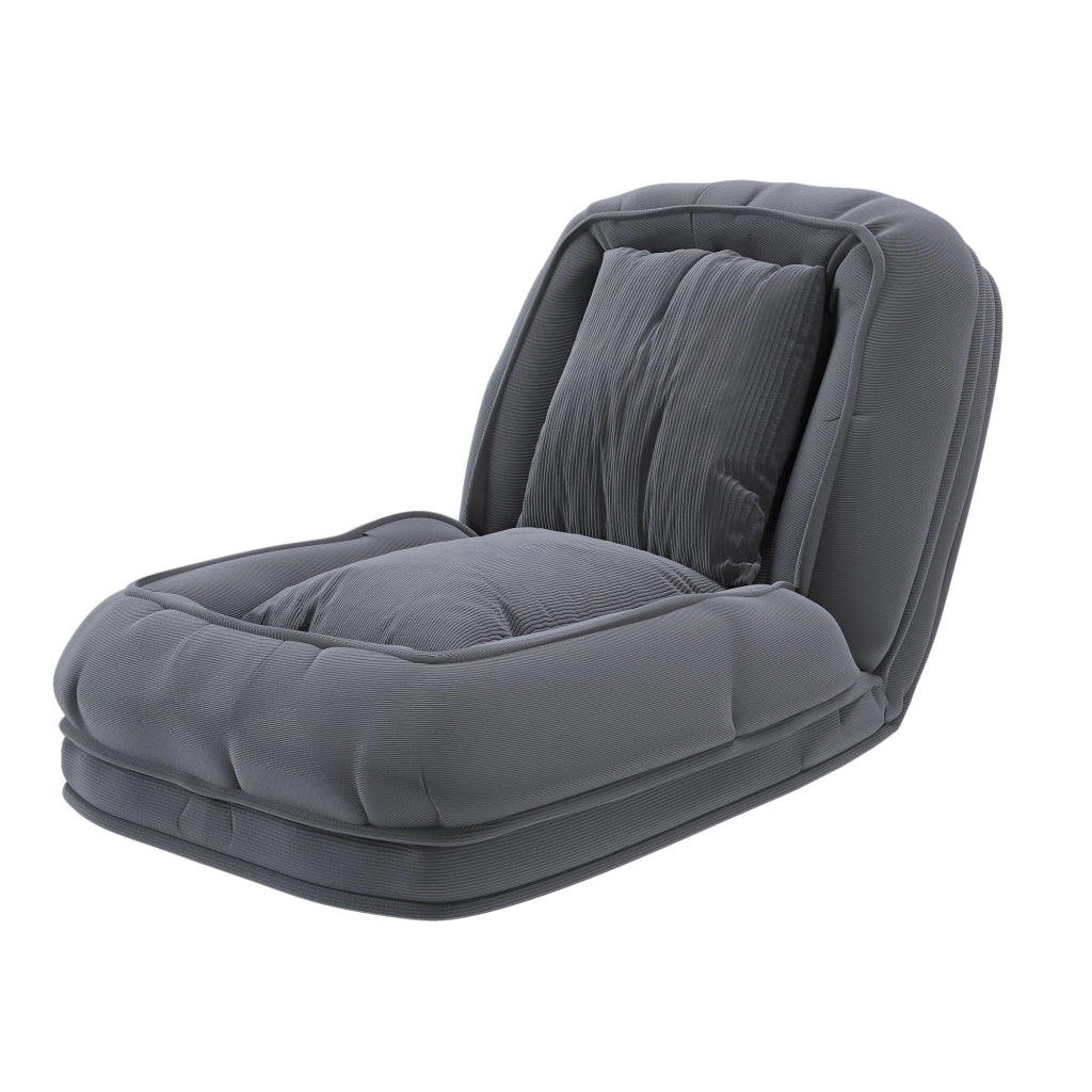 Divano letto pieghevole ergonomico con schienale regolabile a 5 posizioni in tessuto grigio