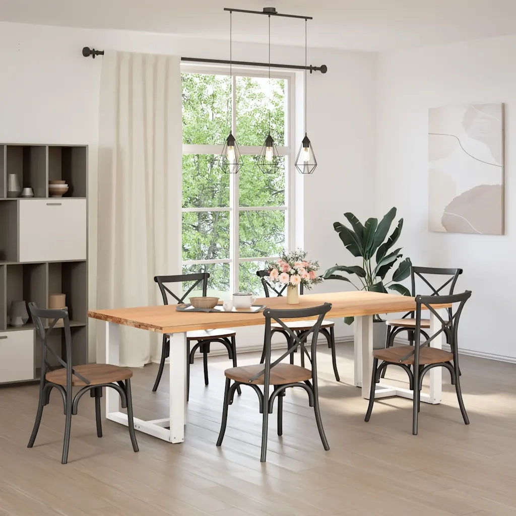 Gambe per tavolo da pranzo a forma di T 2 pz | Piede del tavolo bianche 90x35x(72-73) cm in acciaio