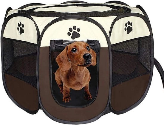 Tenda portatile per animali domestici, recupero per cani e gatti, piccoli animali, 91 x 91 x 58 cm (marrone)