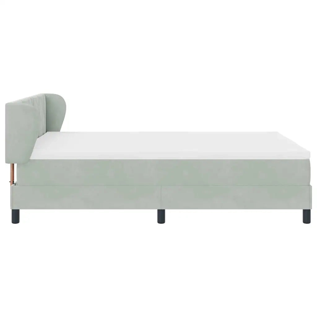 Letto a molle con materasso Grigio chiaro 160 x 200 cm Velluto 3340448