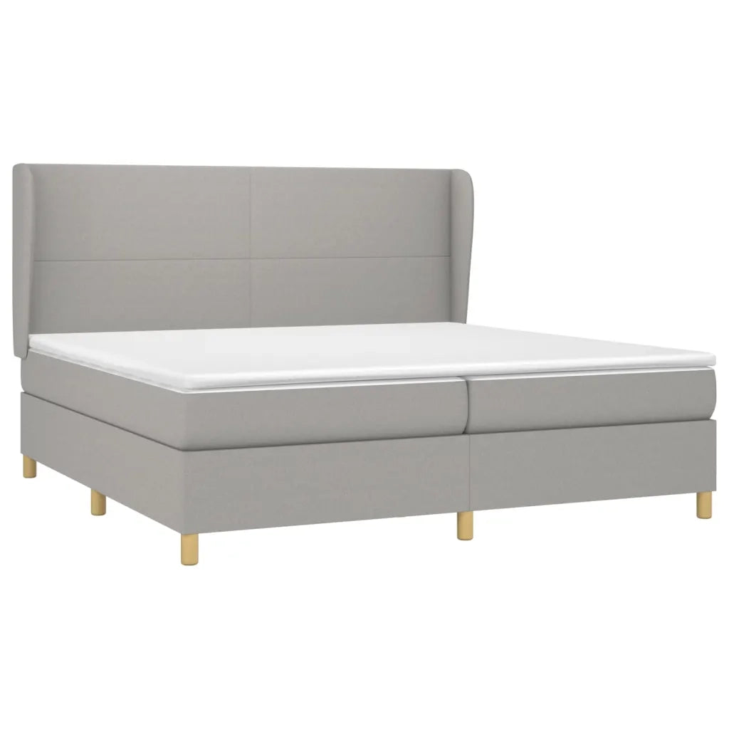 Giroletto a Molle con Materasso Grigio Chiaro 200x200cm Tessuto 3128389