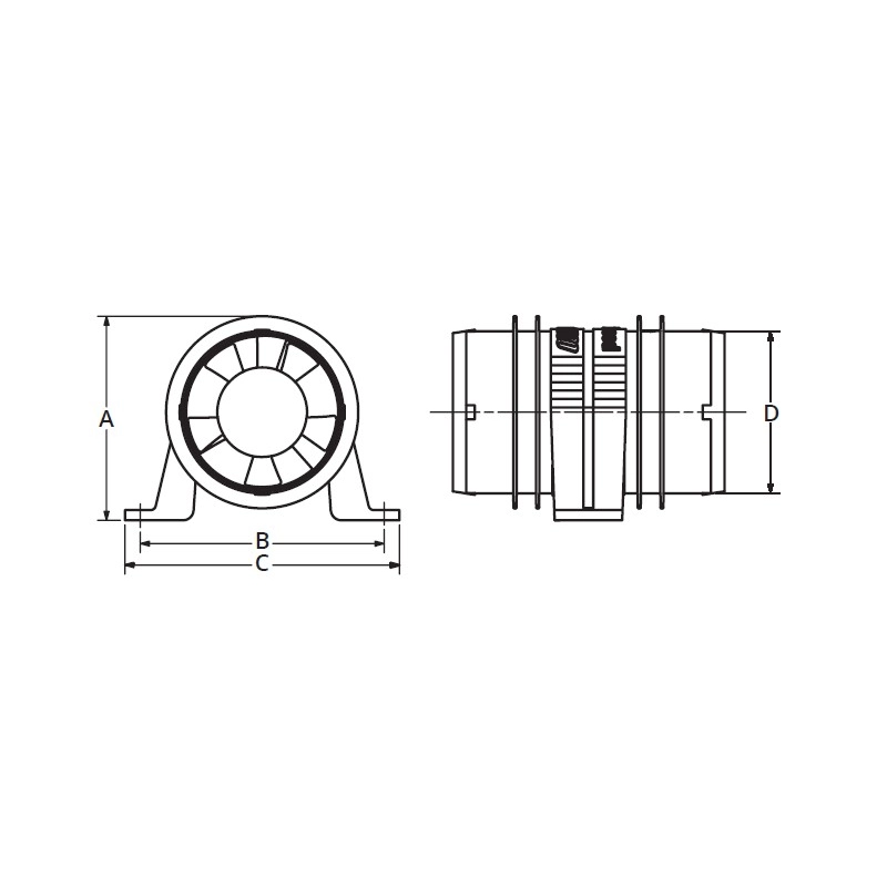 BLOWERS TURBO 3000 WATER RESIST 3" TURBO 4000 12V - CAPACITY MC/H 340