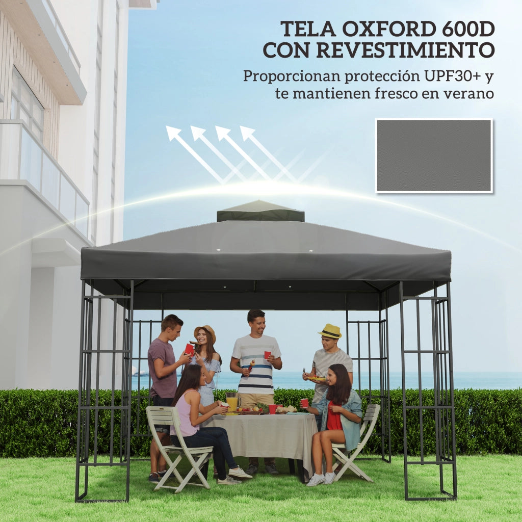 Toldo da giardino 3x3 m con protezione UV ¨C Minimal ¨C grigio scuro