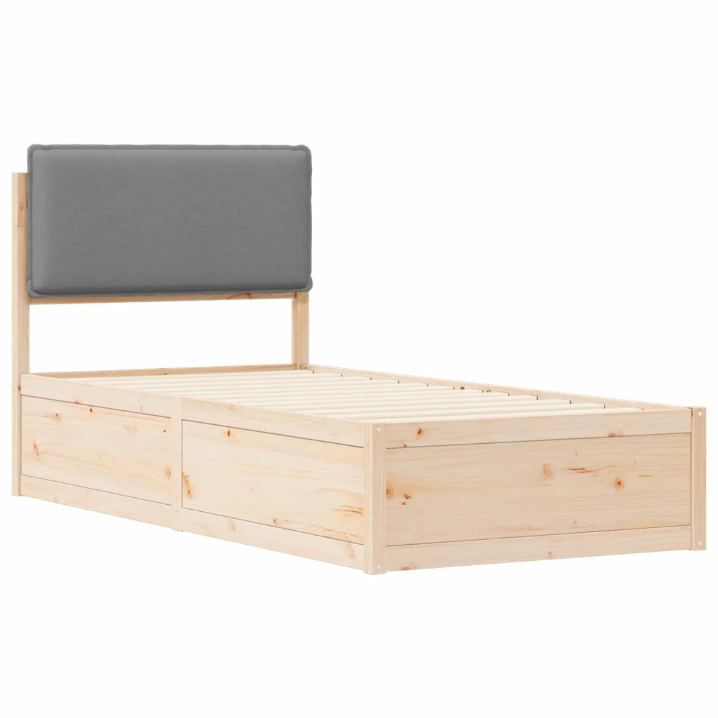 Letto con Testiera Rivestita Grigio chiaro 90 x 200 cm 877584