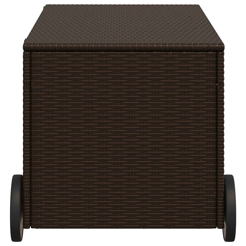 Contenitore da Giardino con Ruote Marrone 190L in Polyrattan CFW5439697