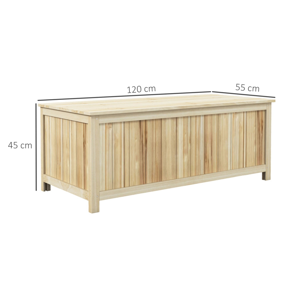 Panca Contenitore da Giardino in Legno ¨C Minimal ¨C 120x55x45cm Colore Legno