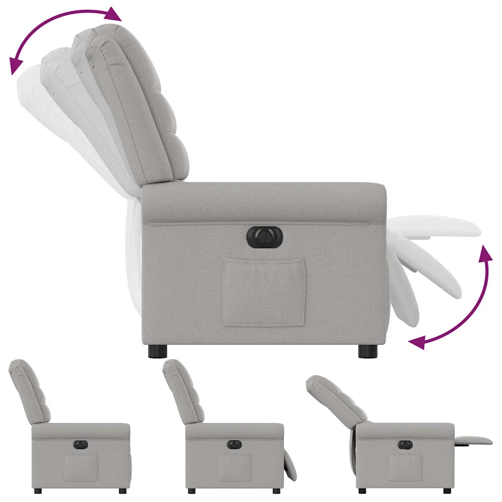 Poltrona Elettrica Reclinabile Grigio Nuvola in Tessuto 3303303