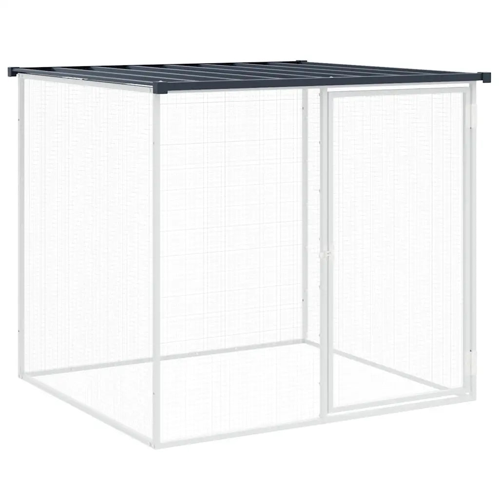 Gabbia Polli con Tetto Antracite 103x98x90 cm Acciaio Zincato 172337