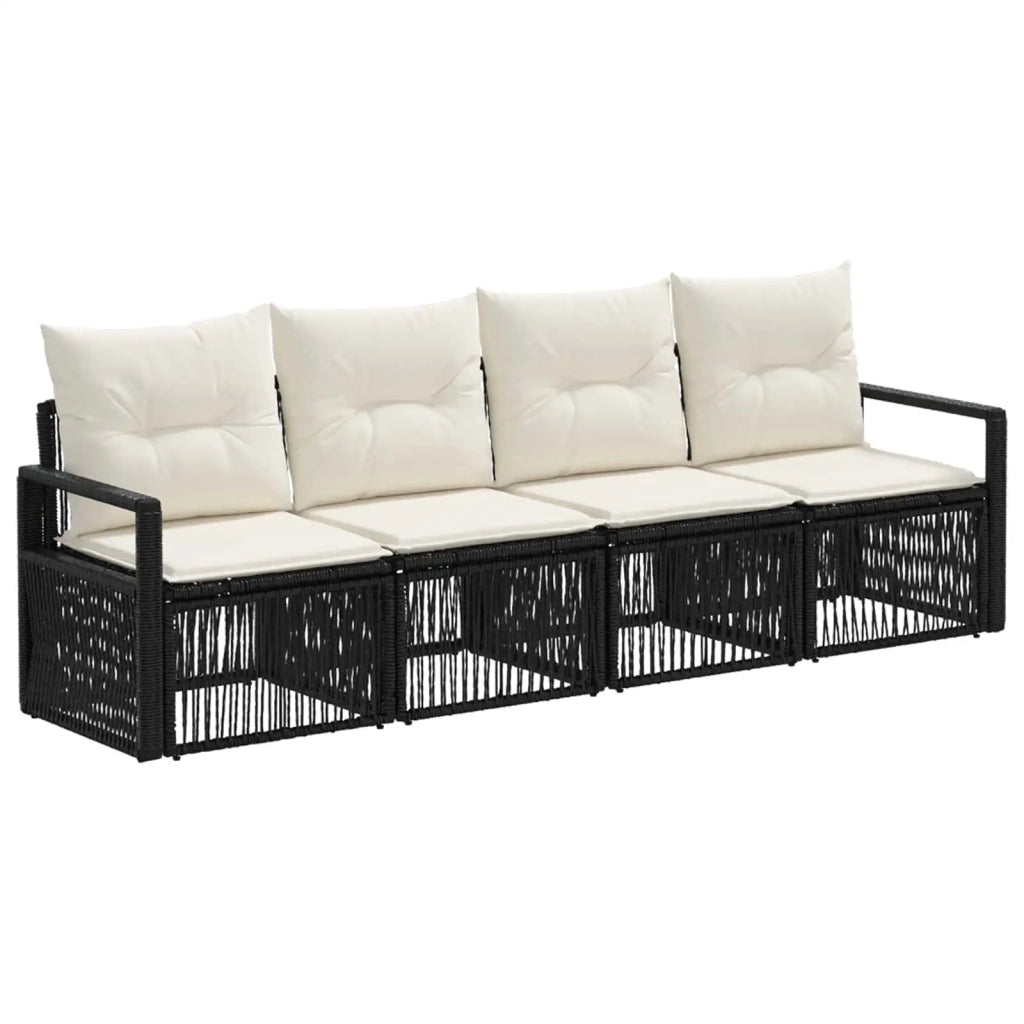 Set Divano da Giardino 4 pz Nero polyrattan 3435634