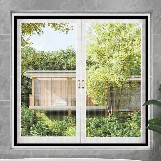 Muggennet per finestra - 100*130cm - Finestra muggenwerend - Cornice rimovibile - Nessuna perforazione necessaria - Installazione con adesivo - Adatto per finestre da tetto e camere da letto - Vetro nanocristallino - Schermo libero da formaldeide