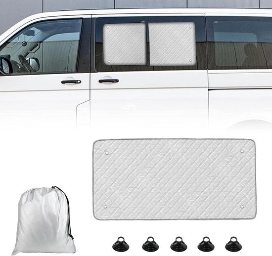 Zonwering perpendicolare per auto - Thermomat per VW T5 T6 - Adatto - Zanzoterra per auto - Copertura parabrezza laterale - Zanzoterra laterale - Facile da usare