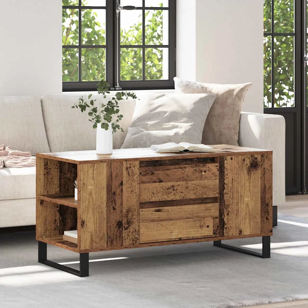 Tavolino da Salotto-Tavolino da soggiorno-Tavolo Legno vecchio 102 x 44,5 x 50 cm 484953
