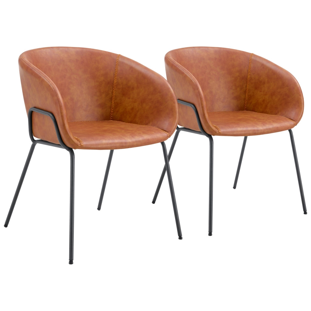Set di 2 sedie ANDRE imitazione cognac