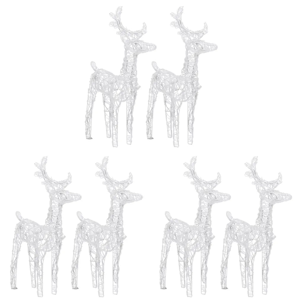 Renne di Natale 6 pz Bianco Freddo 240 LED in Acrilico 3154256