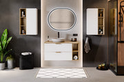 Set mobili bagno 120 cm con piano e 2 lavabi da appoggio Wiki Aster White 120 cm