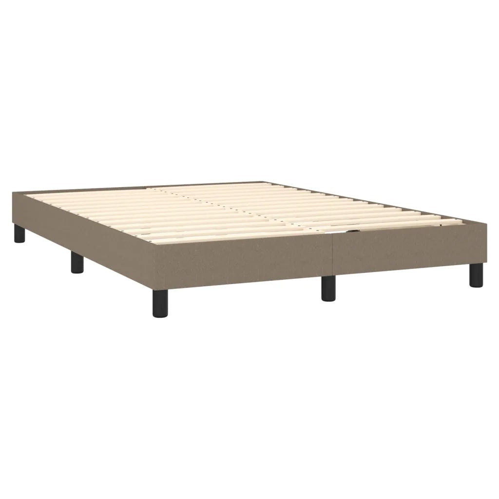 Letto a Molle con Materasso e LED Tortora 140x200 cm in Tessuto 3133481