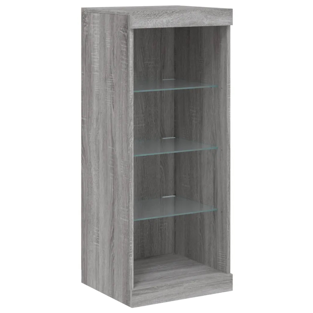 Credenza | Madia | Buffet da pranzo | Armadio da pranzo con Luci LED Grigio Sonoma 162x37x100 cm