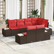 Set Divano da Giardino con cuscino 7 pcs Marrone polyrattan 3347104