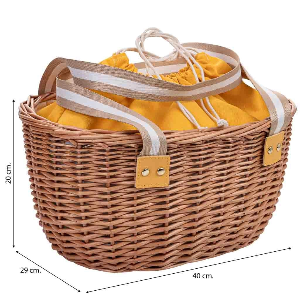 Cestino da picnic marrone 40x29x20h cm