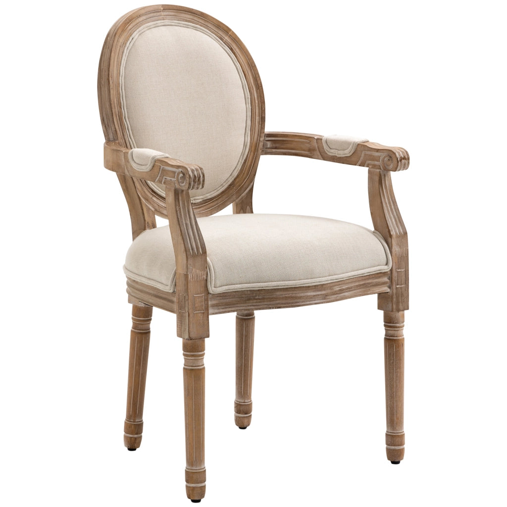 Sedia da Salotto Imbottita con Rivestimento in Tessuto ¨C Minimal ¨C 56x56x96cm, Bianco Crema