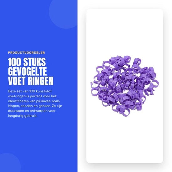 Ringen di identificazione 100 pezzi - Clip ring - Ringa per piede - Identificazione di animali - Beni sanitari - Ringa in plastica - Identificazione di animali