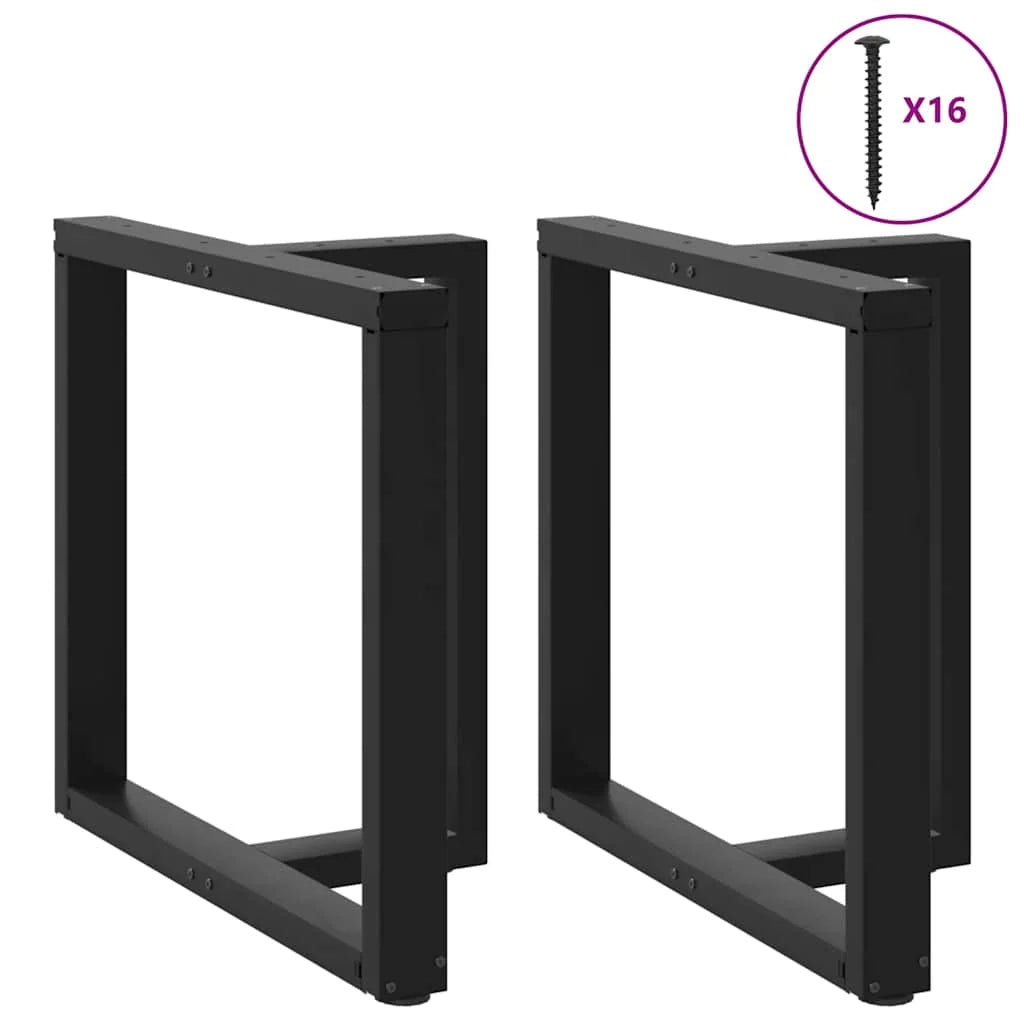 Set di 2 gambe regolabili a forma di T per tavolo da pranzo 80 x 35 x 72 cm design moderno acciaio nero 02_0057327